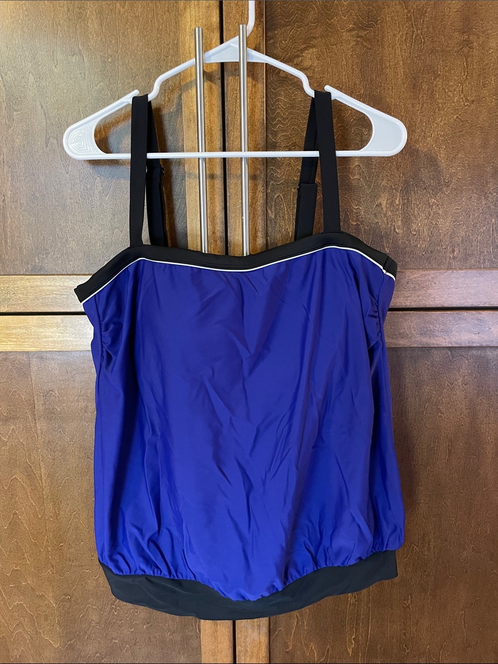 Delta Burke Blue and Black Tankini Top